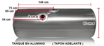 TANQUE IZQUIERDO PARA KENWORTH T-600 TAPON CENTRO 454 LTS