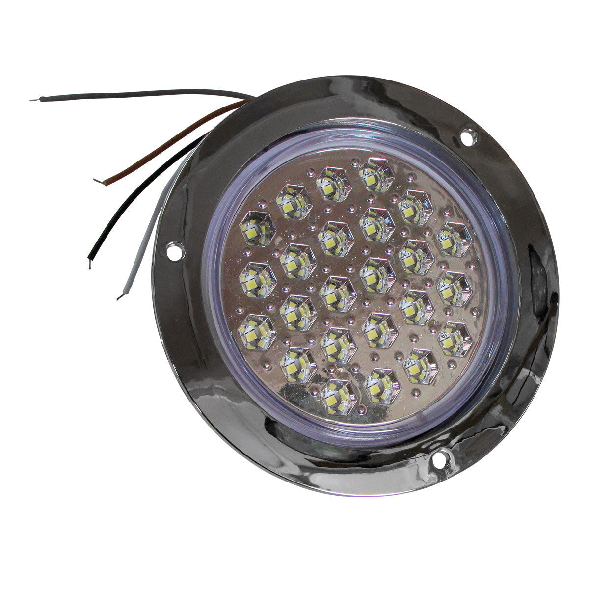 PLAFON 24 LEDS FIJA Y ESTR B/CROM REDONDO 4" TIPO PANAL BCO
