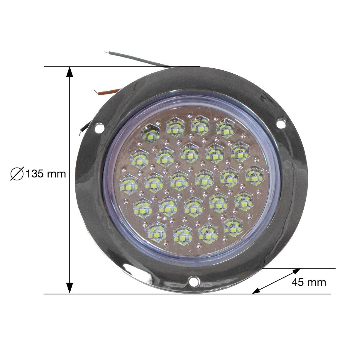 PLAFON 24 LEDS FIJA Y ESTR B/CROM REDONDO 4" TIPO PANAL BCO