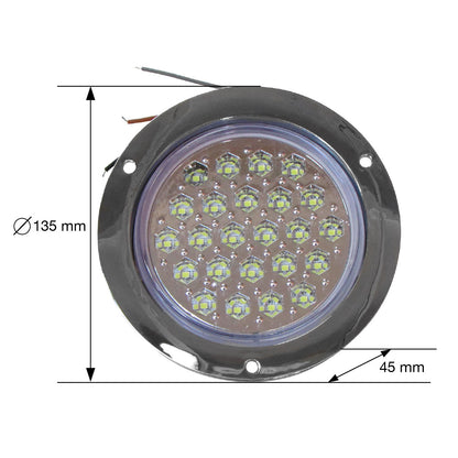 PLAFON 24 LEDS FIJA Y ESTR B/CROM REDONDO 4" TIPO PANAL BCO