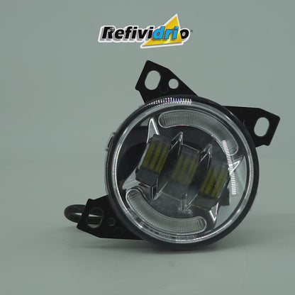 FARO DE DEFENSA NEBLINERO PARA KENWORTH T-660 LUZ LED OJO DE ANGEL FONDO CROM LADO DER