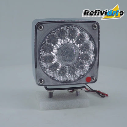 DIRECCIONAL 2 TORNILLOS 38 LEDS AMBAR Y ROJO CUADRADO IZQ